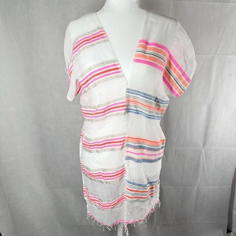 Lemlem V Neck Cotton Gauze Tunic Swim Cover Up Size Small